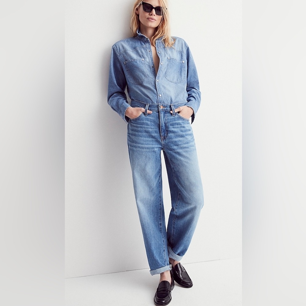 NWT Petite Slouchy Boyjean in Rosewell Wash